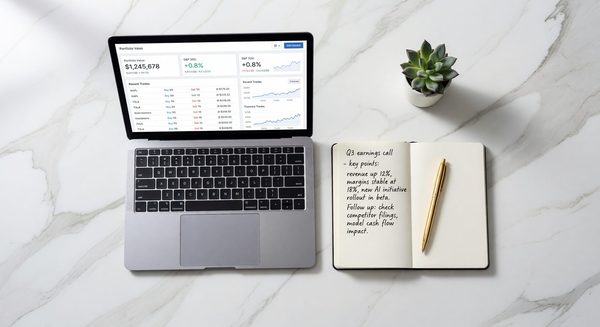 Laptop on a kitchen table showing a brokerage account application form